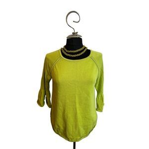 Jeanne Pierre line avocado green sweater bell sleeves size medium